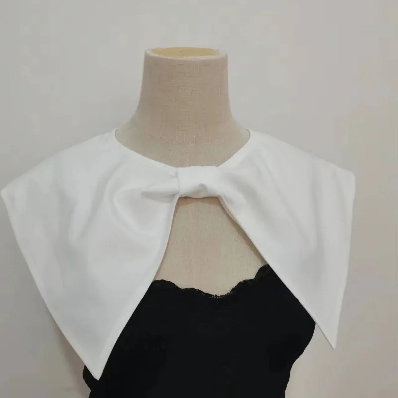 New Large Pointed Collar Exterior Paired With Decorative Shawl Versatile Skirt Elegant Collar Bow Age-Reducing Large Collar
