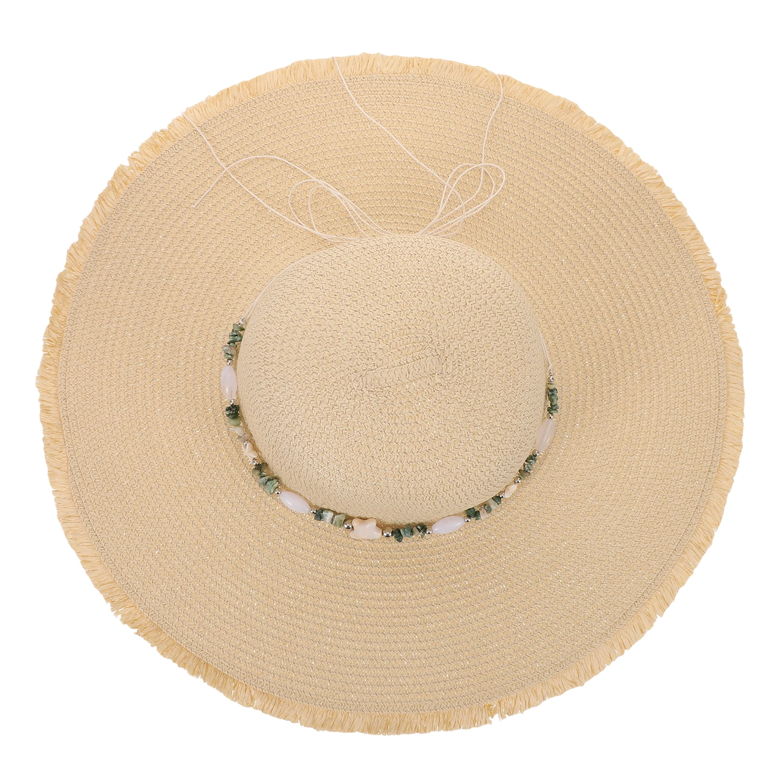 

Big Brim Sun Hat Beach Ladies Straw Hats for Women with Fringe Edge Wide Bucket Oversize