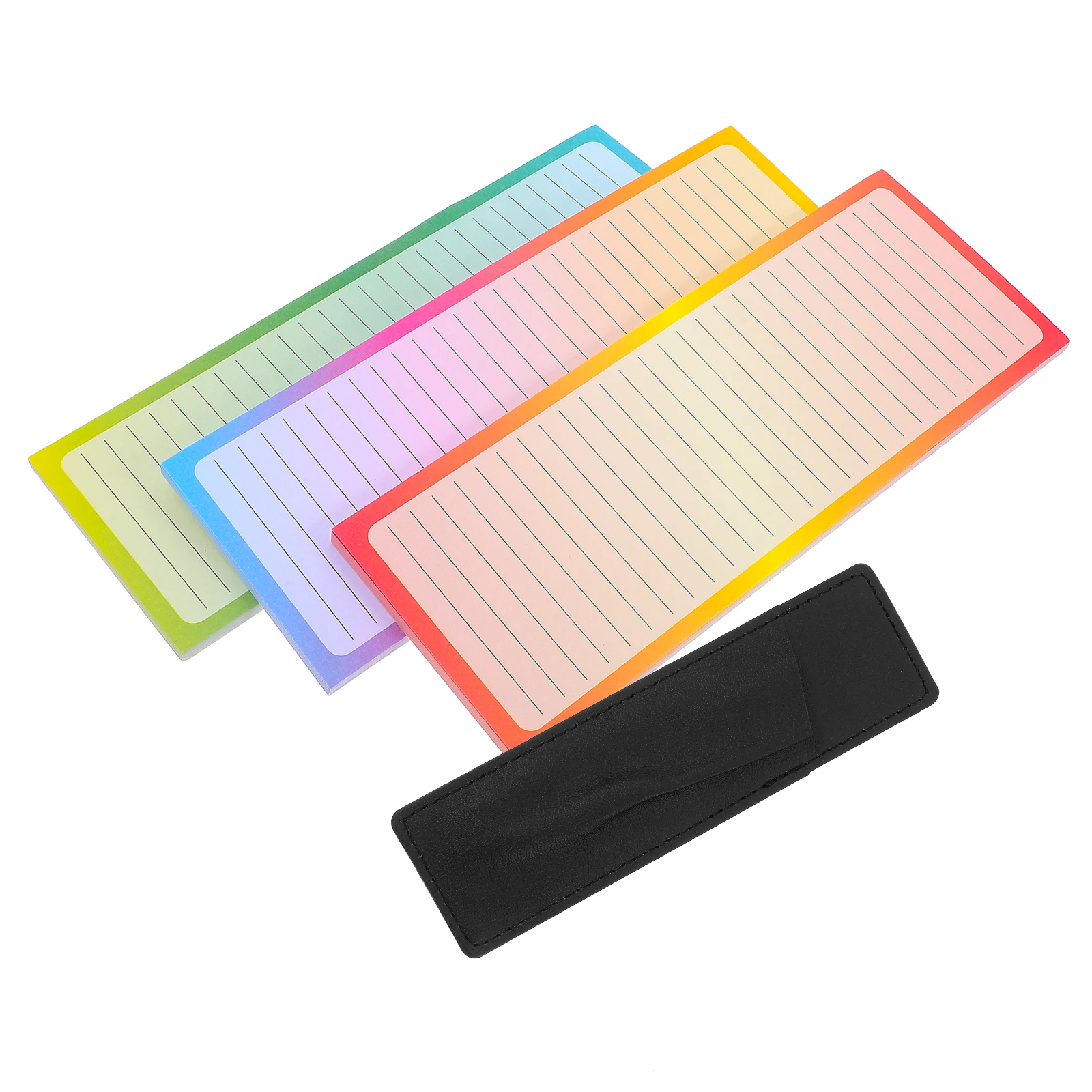 

1 set 3 Pieces Shopping Fridge Grocery Magnet List Pad 150 Sheets Rainbow Notes 20x7.5cm Fridge Notepad Grocery List Planner