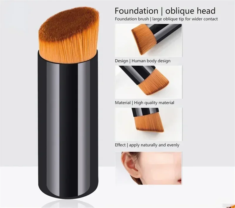 1Pc Face Blush Liquid Powder Brush Oblique Foundation Makeup Brushes High-end Foundation Blending Brush