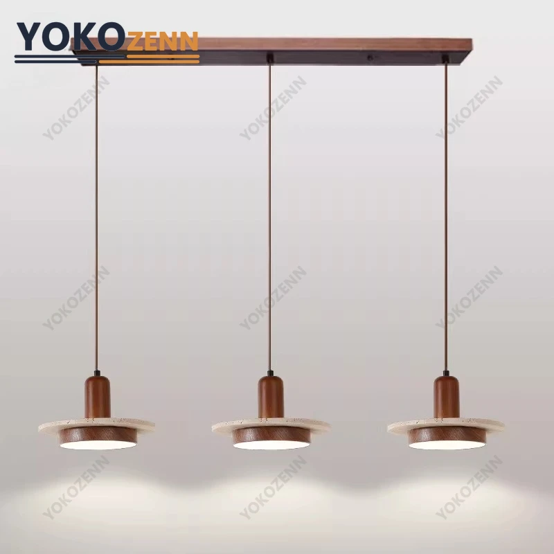 

Подвесные светильники YOKO Wabi-Sabi из желтого травертина, японские светильники-подвески из камня для кухонного острова, ресторана, домашнего декора