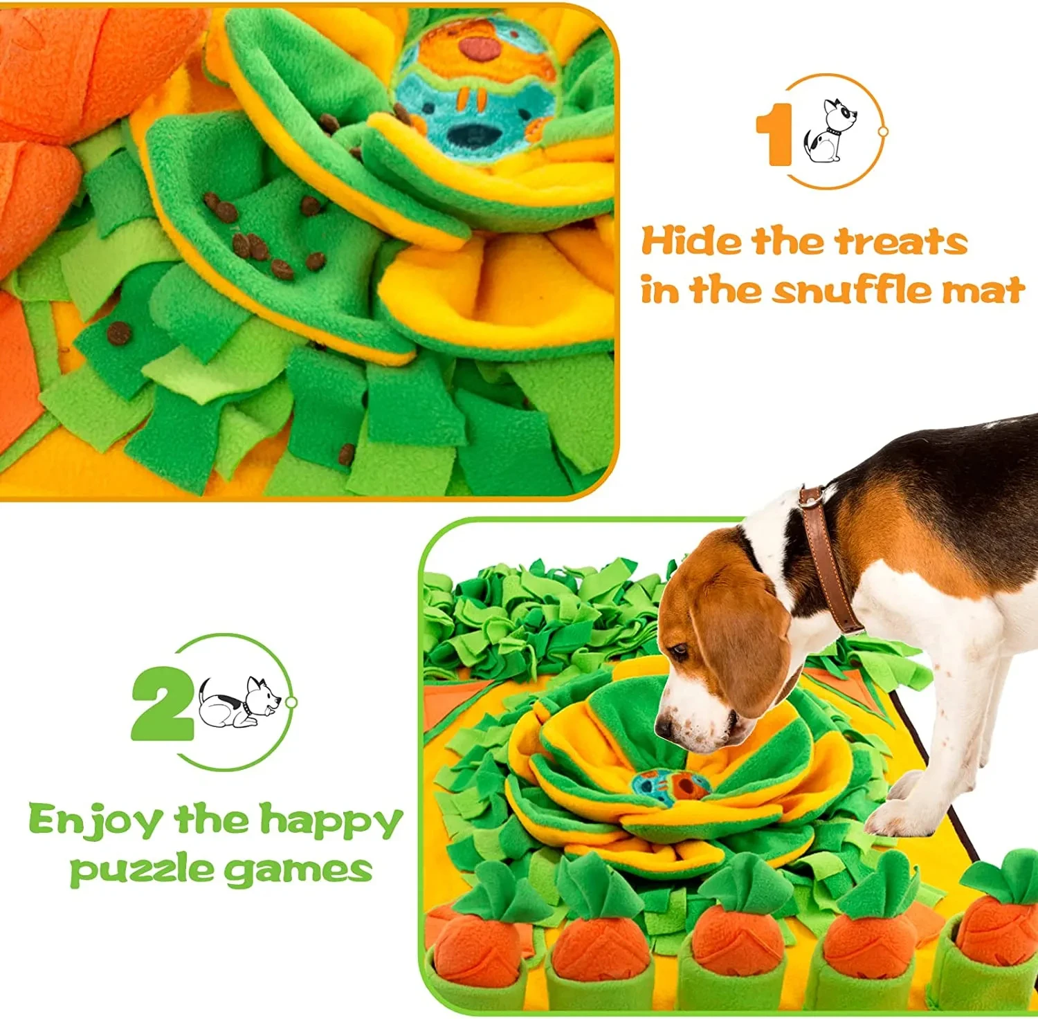 Imagem -06 - Snuffle Mat para Cães Sniff Mat Nosework Feeding Mat Slow Feeder Brinquedos Puzzle Interativo para Treinar Cães 31 x 19