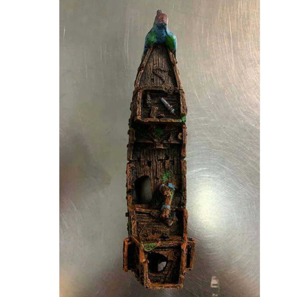

Pirate Ship Aquarium Decoration Resin Fish Tank Ornament Underwater Coral Fake Salt Fresh Water Safe Non-Toxic Easy Clean Fish