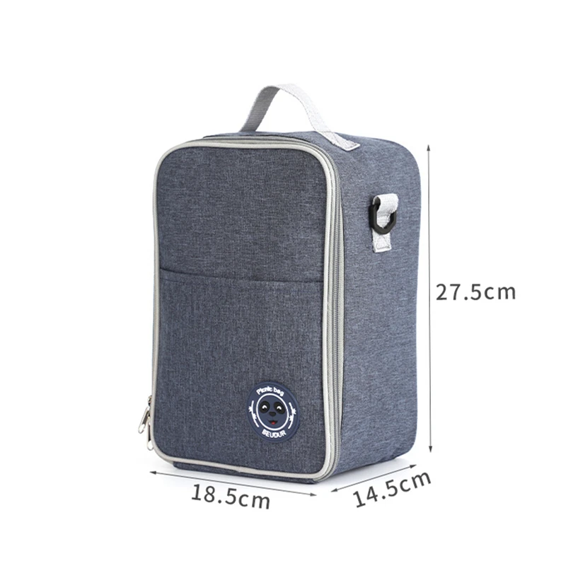 Draagbare Picknick Geïsoleerde Tas Grote Capaciteit Vierkante Lunchbox Thermische Zak Koeler Ice Pack Werk Voedsel Drager Voor Vrouwen Kinderen