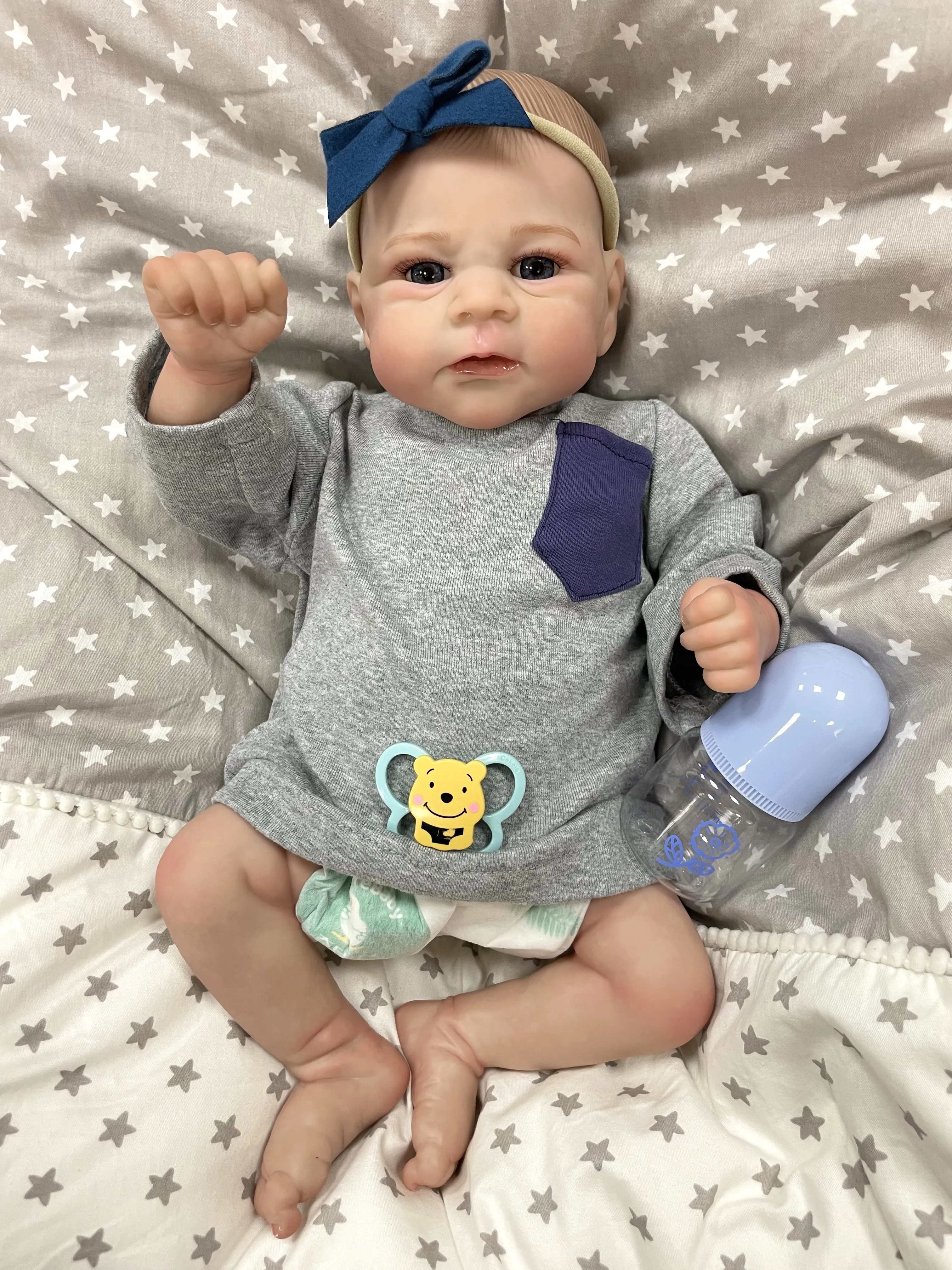 Cokela 19 inch / 48 cm realistische babypop schattige vinylpop echte zachte aanraking kinderspeelgoedpop siliconen herboren baby verjaardagscadeau