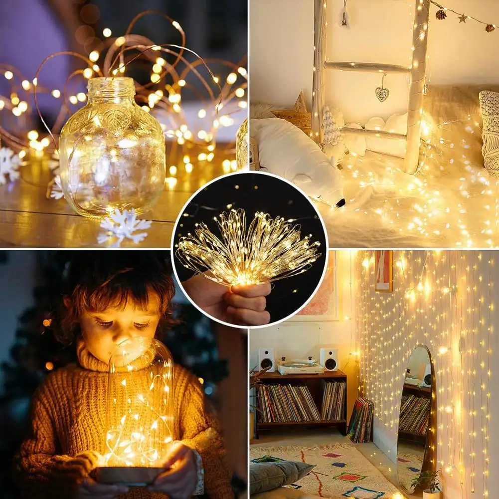 

Waterproof String Lights Dimmable Starlight Waterproof Battery Operated Remote Control Led String Lights with for Garden
