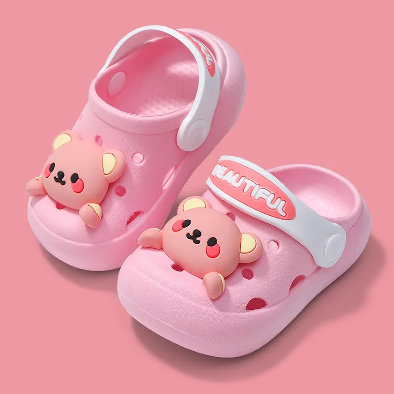 Baby Breathable Anti Slip Slippers for Boys and Girls Soft Sole Cartoon Lightweight Baotou Beach Cool Slippers Summer