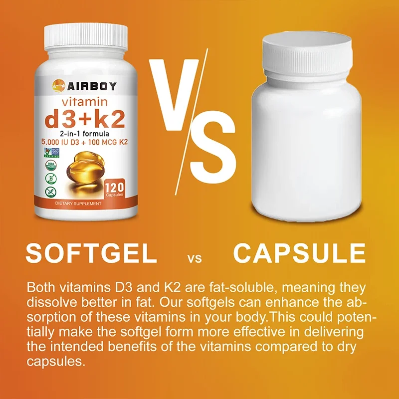 فيتامين د3 + ك2 - يعزز امتصاص الكالسيوم وصحة العظام والمفاصل ويعزز المناعة #5