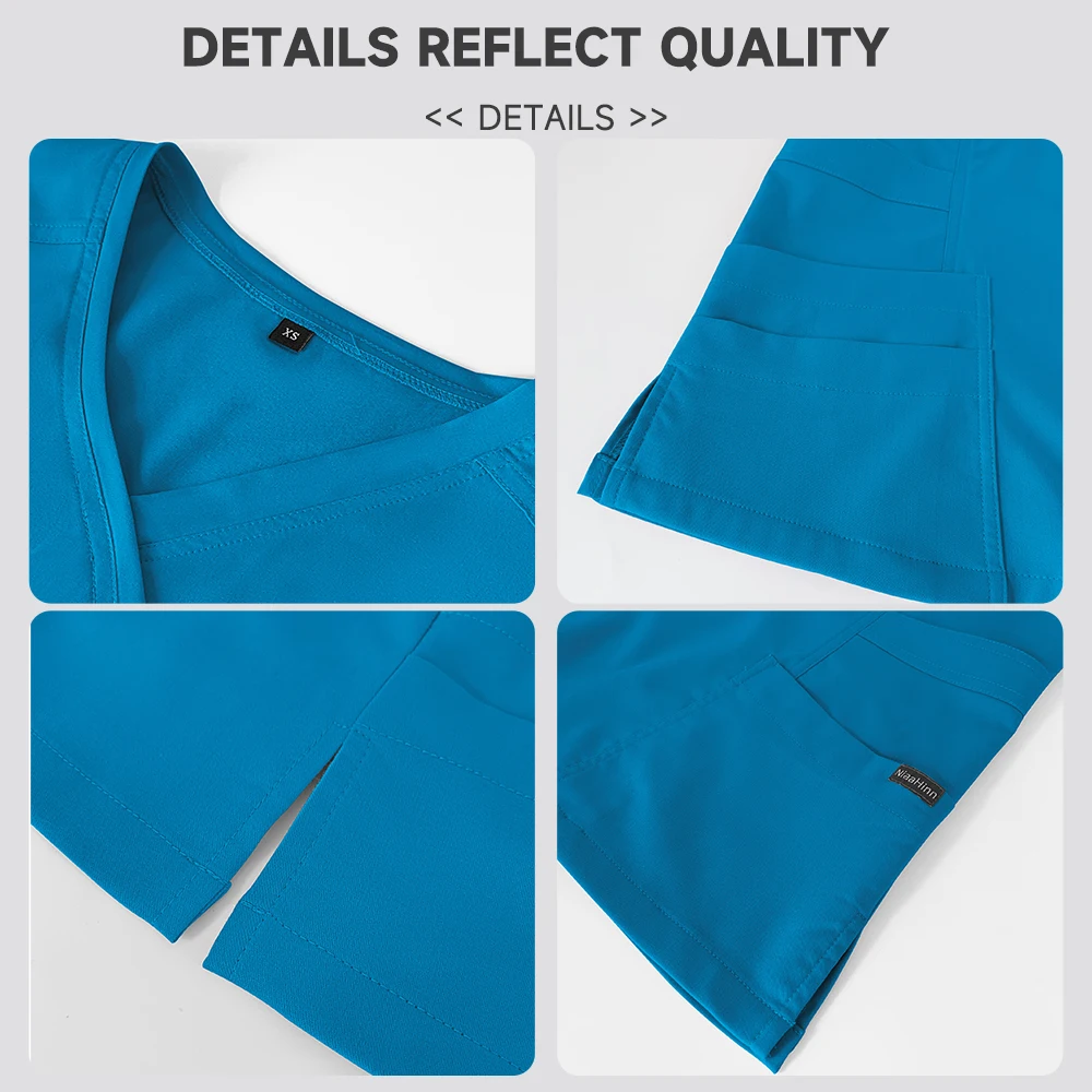 8 Colors Oversize Spa Workwear Medial Nursing Uniforms Women Scrubs Tops Lab Shirts Beauty Salon Working Clothes Clinical Blosue