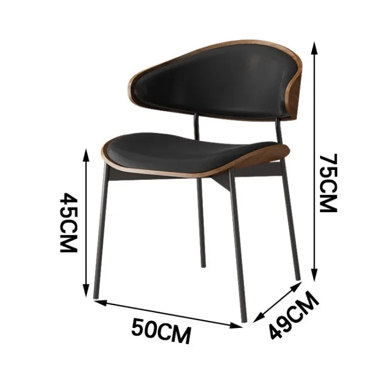 Medieval style dining chair cafe Italian minimalist household solid wood light luxury