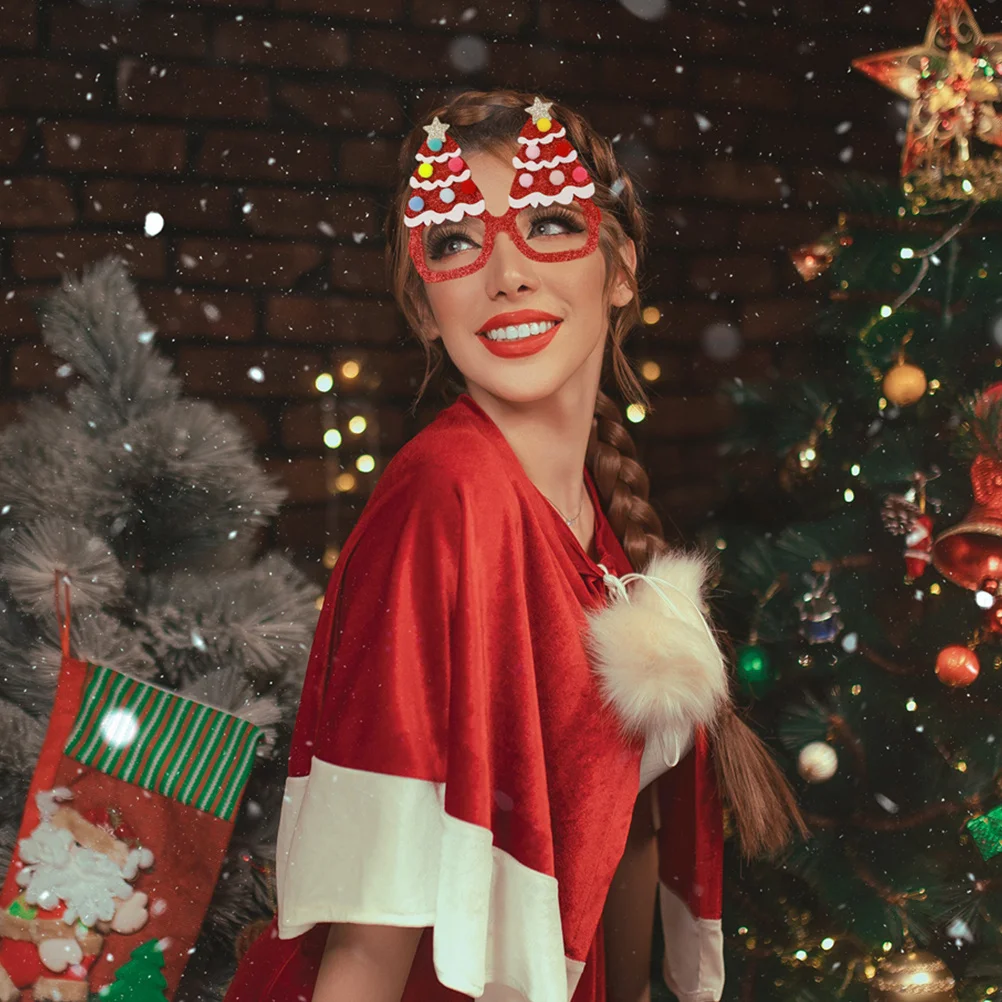 

6 шт., очки для рождественской вечеринки, легкие пластиковые реквизиты для фотографий, забавный мультяшный рождественский костюм, очки, несколько стилей