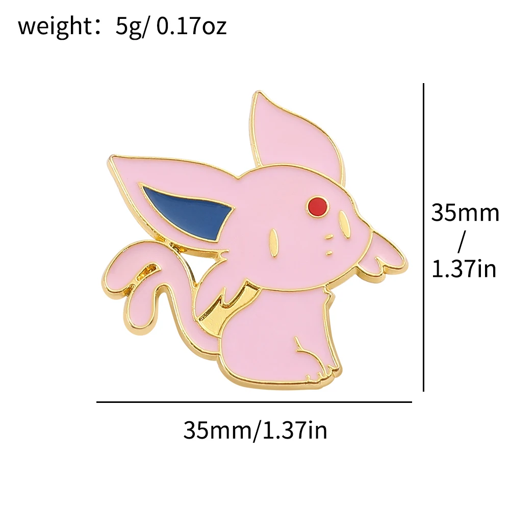 Pokemon Anime Enamel Pin Cute Espeon Flareon Eevee Metal Brooch for Backpack Badge Accessories Clothing Lapel Pin