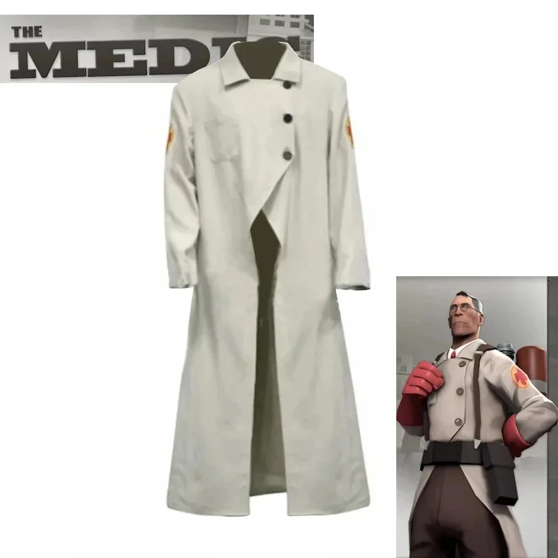 

♥AA Game Team Fortress 2 Medic Cosplay Costume Red Cross Armband Doctor White Coat The Halloween Was Dressed As An Ange New 2026
