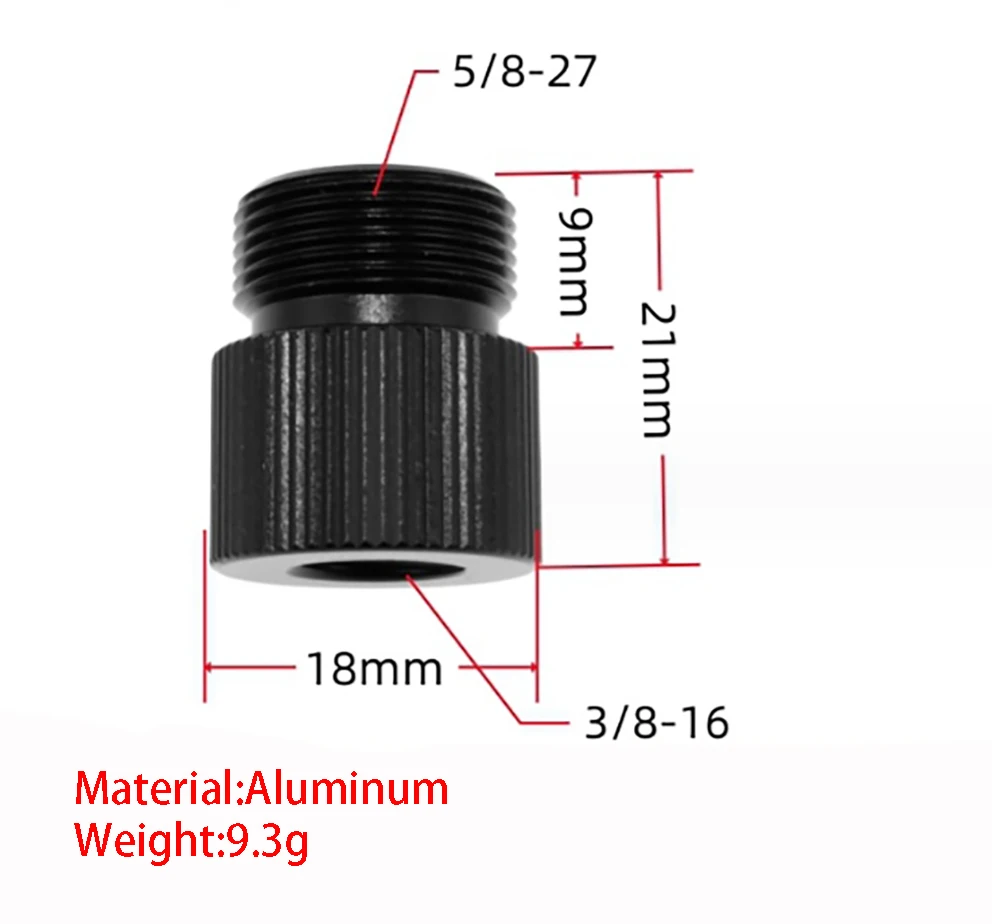 3/8 Female or 1/4 Female to 5/8 Male Screw Adapter Converter for Microphone Stand, 3/8-16 to 5/8-27, 1/4-20 to 5/8-27