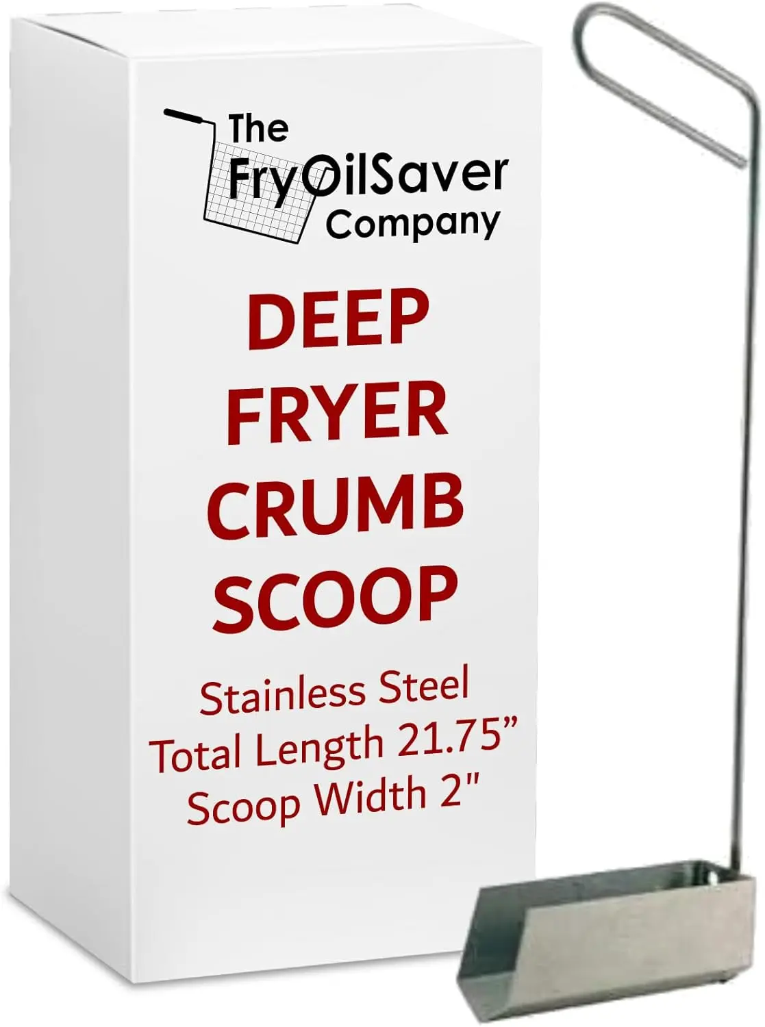 

V-Shaped Deep Fryer Strainer Scoop - Heat Resistant to 750F, Efficient Oil and Food Crumbs Remover for Commercial Kitchens