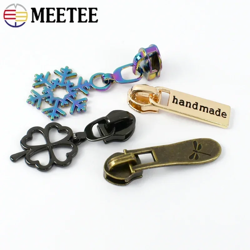 5/10Pcs Meetee 5# Nylon Zipper Pulls for Sewing Zippers Slider Jacket Zips Puller Closures Bags Head Zip Repair Accessories