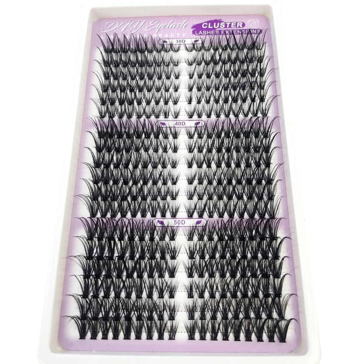 30-100D extensión de pestañas gruesas y esponjosas independiente 18 filas paquete de pestañas esponjosas de ojo de gato paquete de pestañas gruesas y rizadas