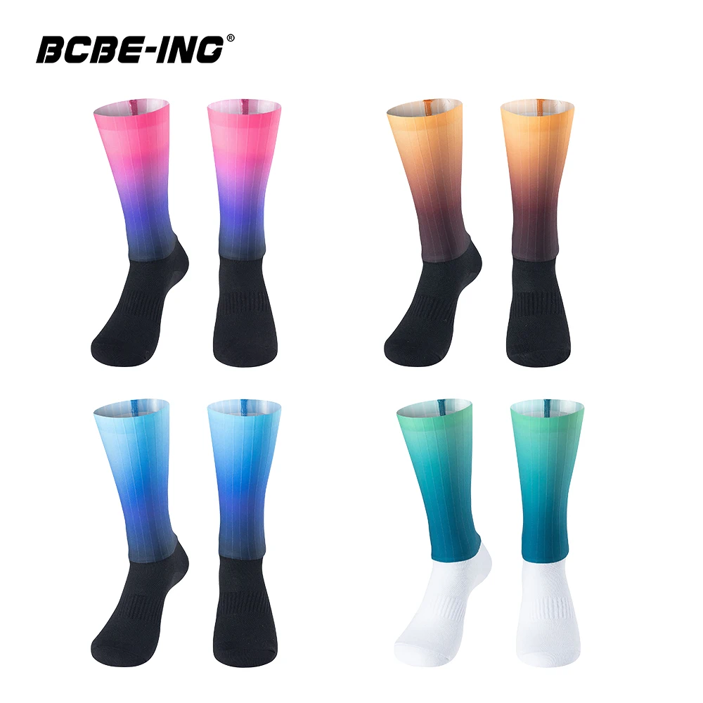BCBE-ING Gradation Cycling Socks Breathable High-elastic Anti-Slip Outdoor Cycling Socks Professional Comfortable Bicycle Socks