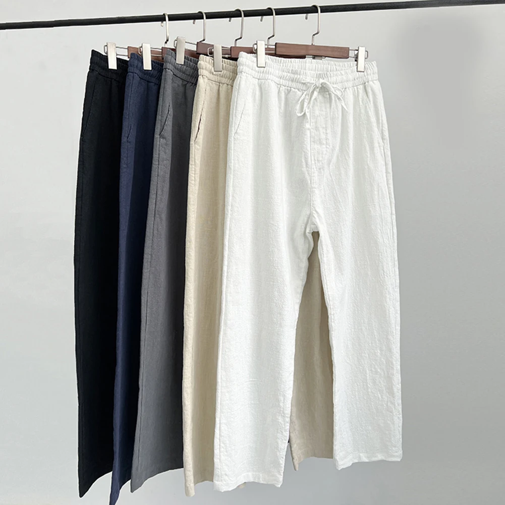

Summer Men's Lightweight Pant Solid Color Casual Straight Pants Fashion All-match Man Streetwear Loose Trousers