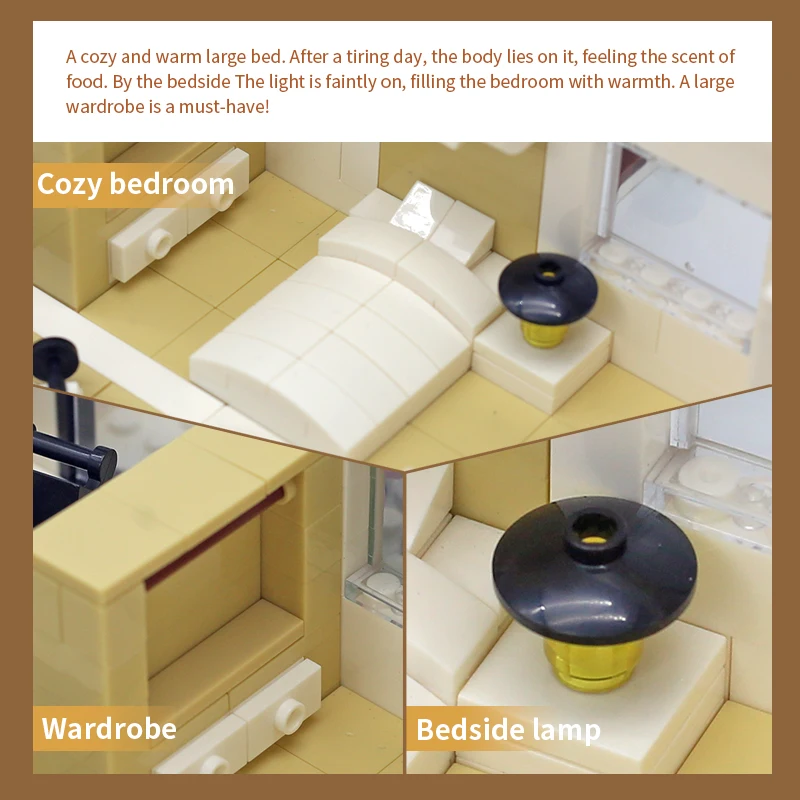 MOC منزل ألعاب مكعبات البناء مجموعات أثاث صغير كتل اللعب لتقوم بها بنفسك الطوب لعب للأطفال هدايا عيد ميلاد ديكور المنزل #3