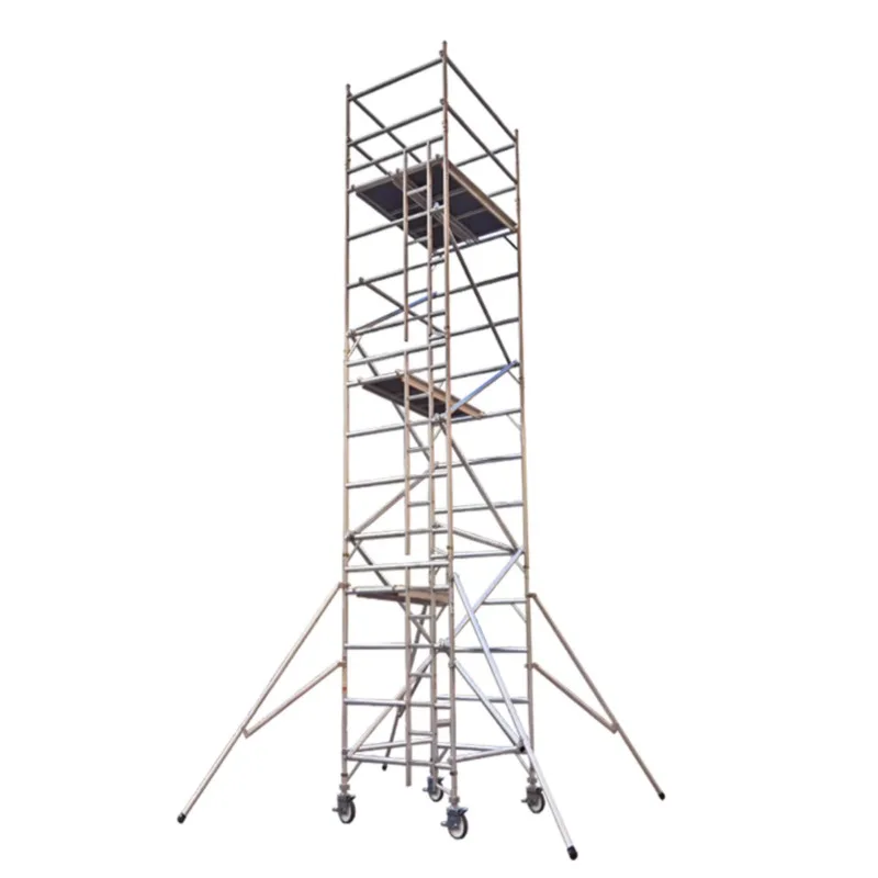 Aluminum alloy aerial work mobile platform straight ladder door type quick installation scaffolding