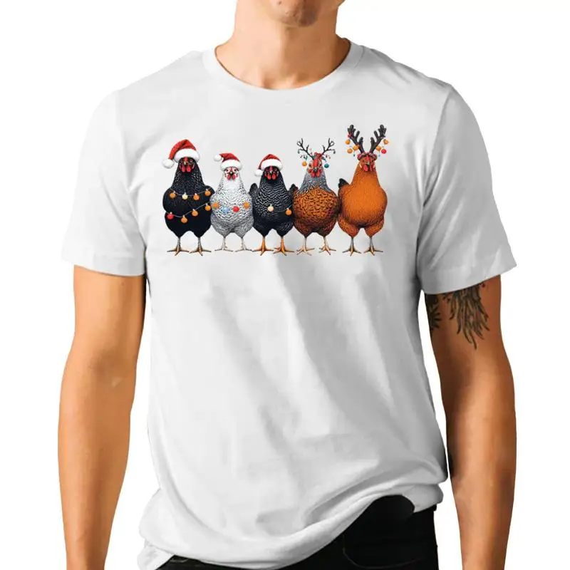 

Funny Christmas Chicken T Shirt Festive Farm Holiday Cute Xmas Apparel