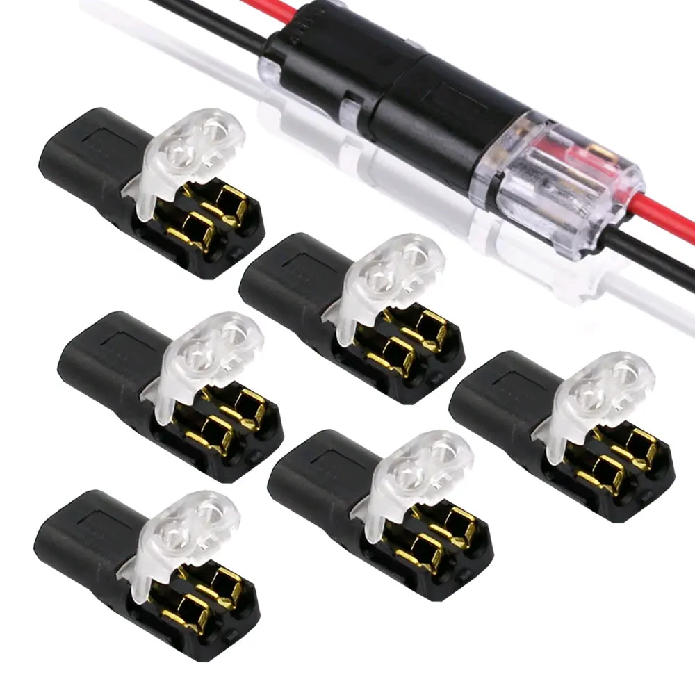 10pcs 2pin Pluggable Wire Connector Quick Splice Electrical Cable Crimp Terminals for Wires Wiring 22-20AWG LED Car Connectors