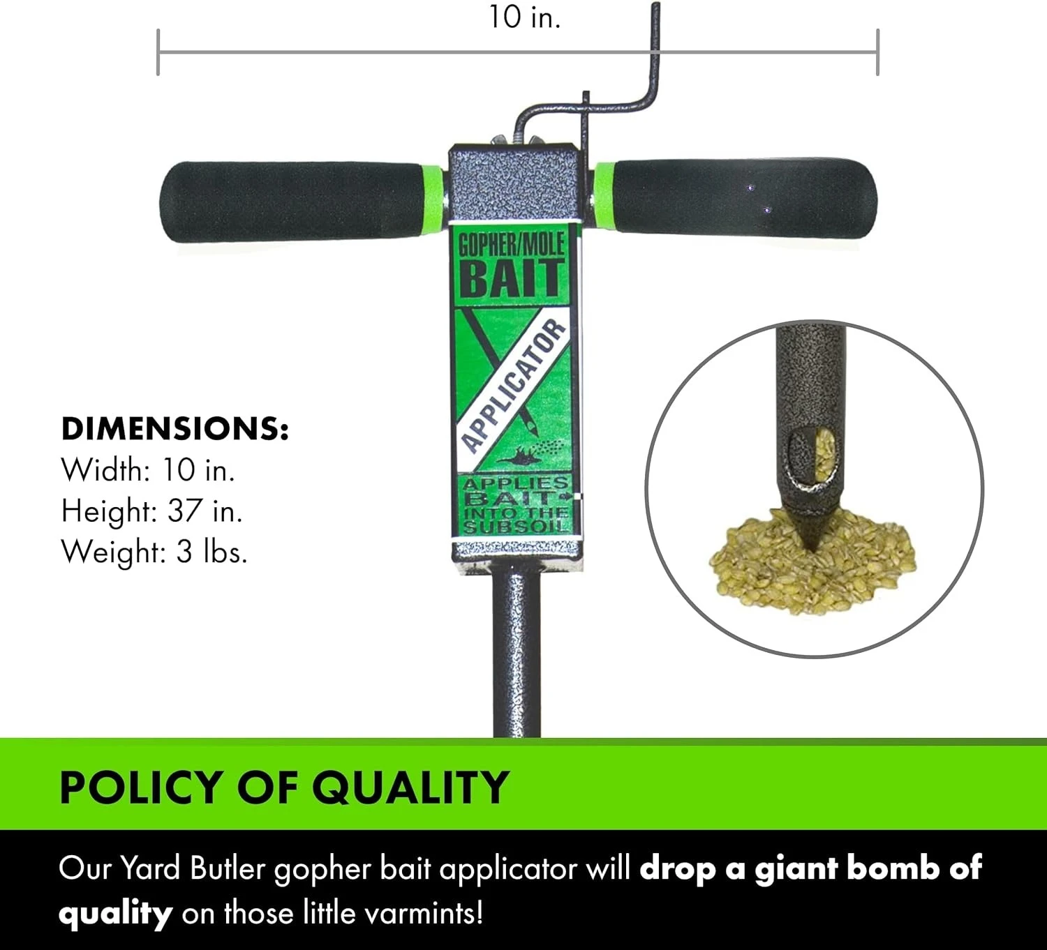 أداة توزيع طُعم Gopher/Mole - أداة البستنة للتحكم الآمن والسهل في الآفات - لا حاجة للحفر - أداة توزيع الطعم المتينة والقوية