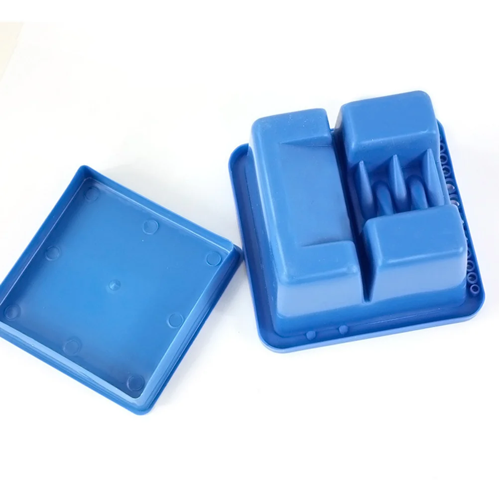 

Blue Plastic Brush Washing Bucket Square Multi-Functional Trough Design For Art Painting Supplies Student Diy Craft