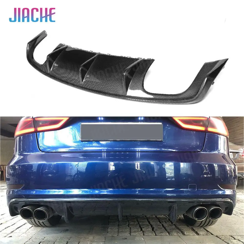 

Carbon Fiber Rear Lip Spoiler Diffuser for Audi A3 Sline S3 Sedan 4 door Not A3 Standard 2014 2015 2016 Car Styling