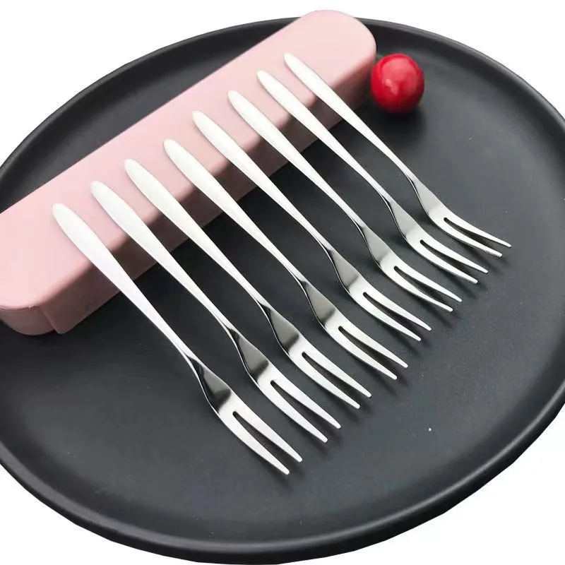 

Creative and environmentally friendly fruit fork stainless steel set, creative and cute children's small luxury fork