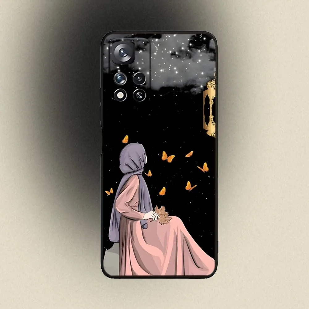 Muslim Arabic Hijab Girl Phone Case For Samsung Galaxy A20,A21s,A22,A31,A32,A52,A53,A72,73,A80,A91 Soft Black Cover