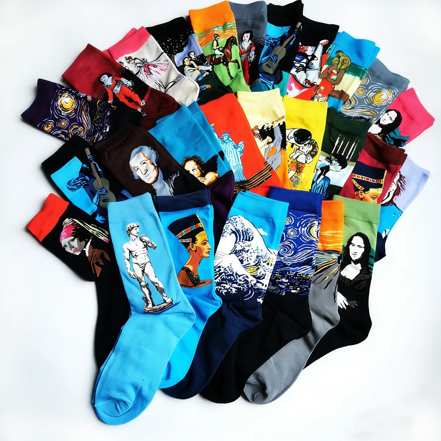 10/20 Pairs Dropshipping Autumn Winter Retro Women New Art Van Gogh Mural Oil Painting Series Men Socks Funny Socks