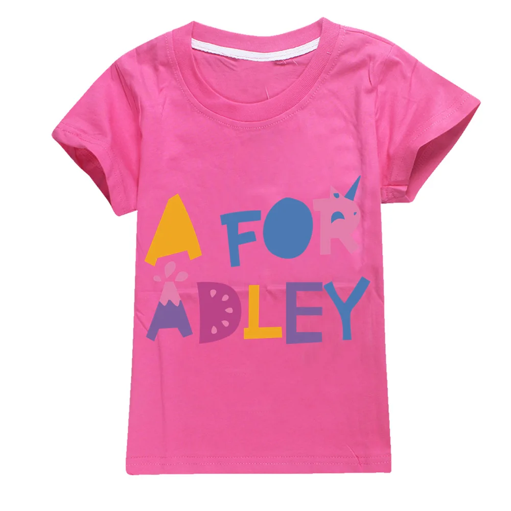 2024 New Kids Short Sleeve Tees A for Adley T-shirt Children's Boys Girls Pullover Clothes Printed Cartoon Casual Cotton Tops