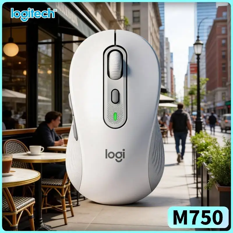 Logitech M750 Signature Mouse - 4000 DPI, Recycled Plastic, SmartWheel Scrolling, 10m Range, Daily Work Essential