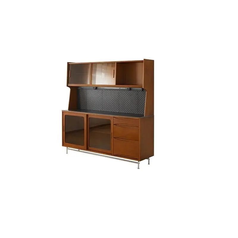 

Wall locker integrated glass door medieval high cabinet storage Nordic home solid wood dining side