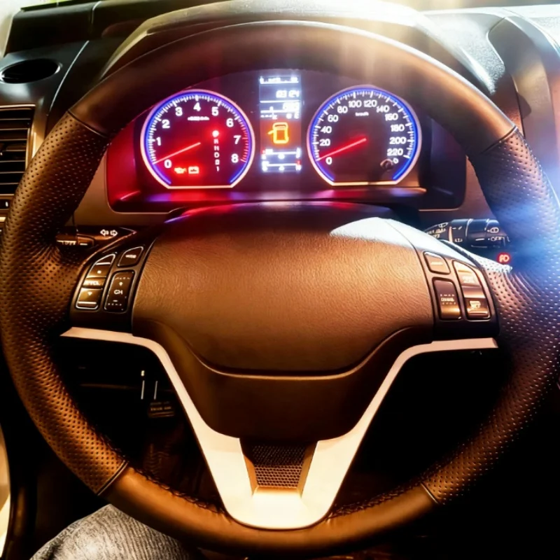 

Customize Steering Wheel Cover For Honda CR-V 2007 2008 2009 2010 2011 Soft NonSlip Leather Hand-sewn Car Interior Accessories