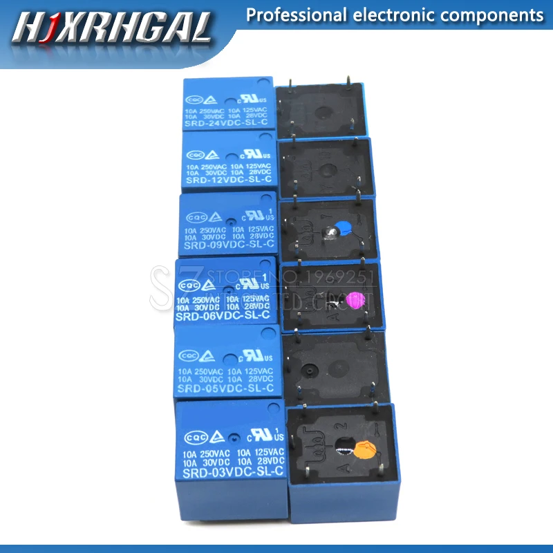 5PCS Relay SRD-03 05 09 06 24 12VDC-SL-C 5PINS 3V 5V 9V 6V 24V 12V new and original hjxrhgal