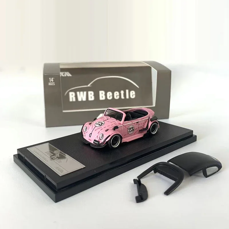 HKM 1:64 Model Car RWB Beetle Refitting Concept Alloy Vehicle Collection Pinkpig Coating