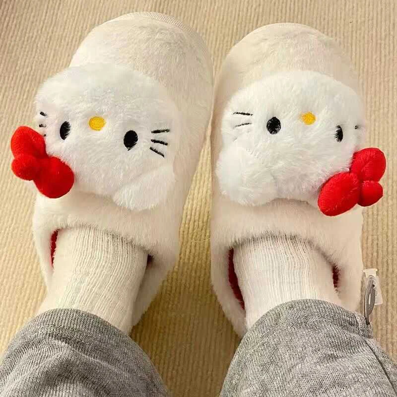 

Slippers Hello Kitty Cute Student Autumn Winter Bedroom Home Casual Soft Padded Plush Bedroom Aldult Shoes Birthday present