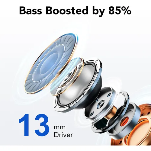 Imagen 2 del producto Auriculares inalámbricos con Bluetooth 5,3, reducción de ruido de llamadas de cuatro micrófonos ENC, tiempo de reproducción de 50 horas Auriculares inalámbricos Bluetooth