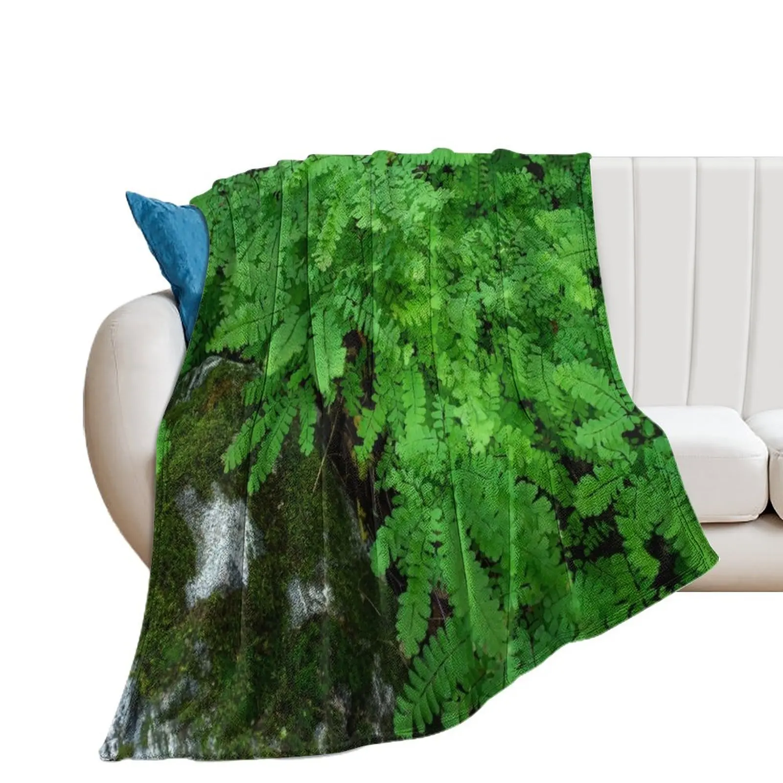 

Mossy Rock and Ferns Throw Blanket Decoratives Plaid Blankets