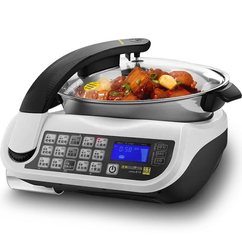 Intelligent frying robot household multifunctional new large-capacity cooking machine smoke-free automatic cooking pan