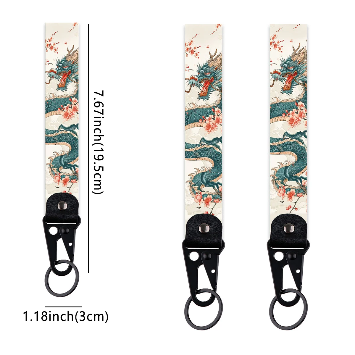 Van Gogh Schlüsselanhänger für Damen und Herren, Sternenhimmel, kurze Handgelenkschlaufen, japanische Wellen, Auto-Schlüsselanhänger, Urlaubsgeschenke – Detail 1