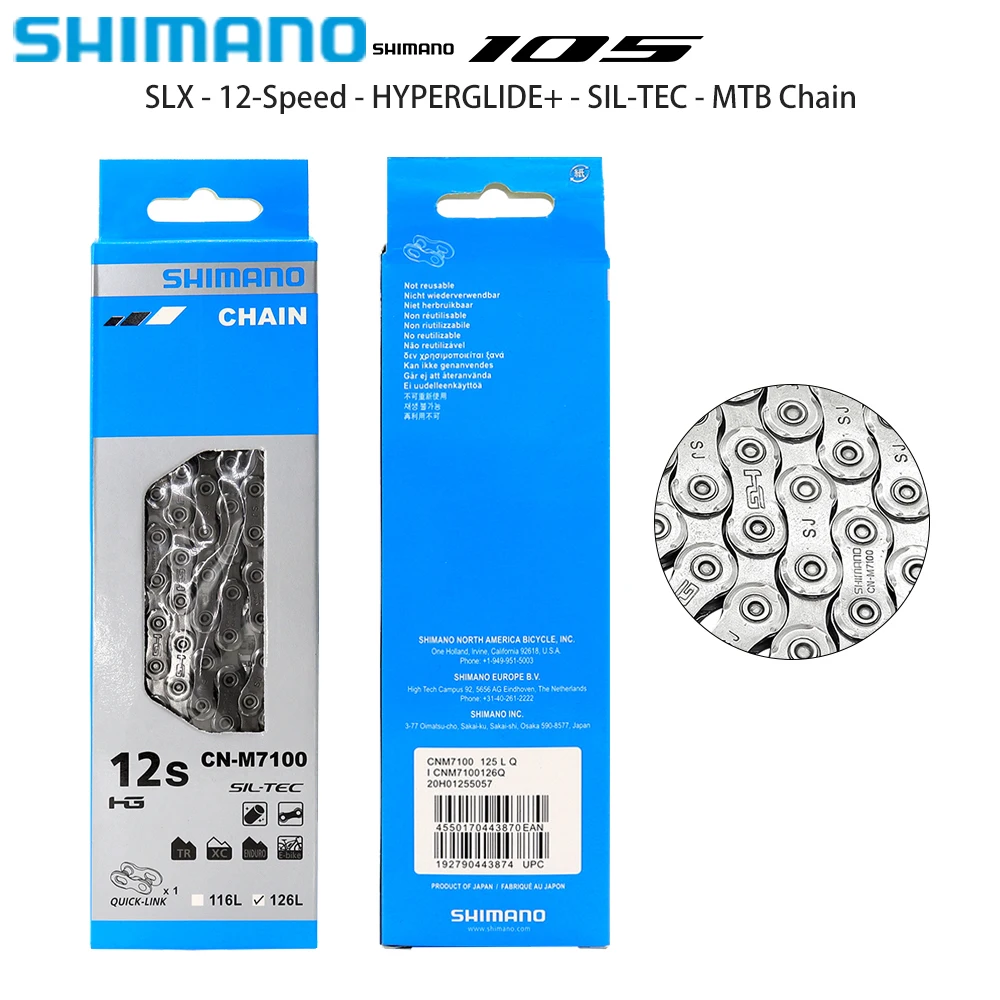 SHIMANO 105 M7100 Chain for Road MTB Bike Super Narrow HG-X 12 Speed Bike Chain 12s 12v Silvery Bicycle Chain Orignal Parts