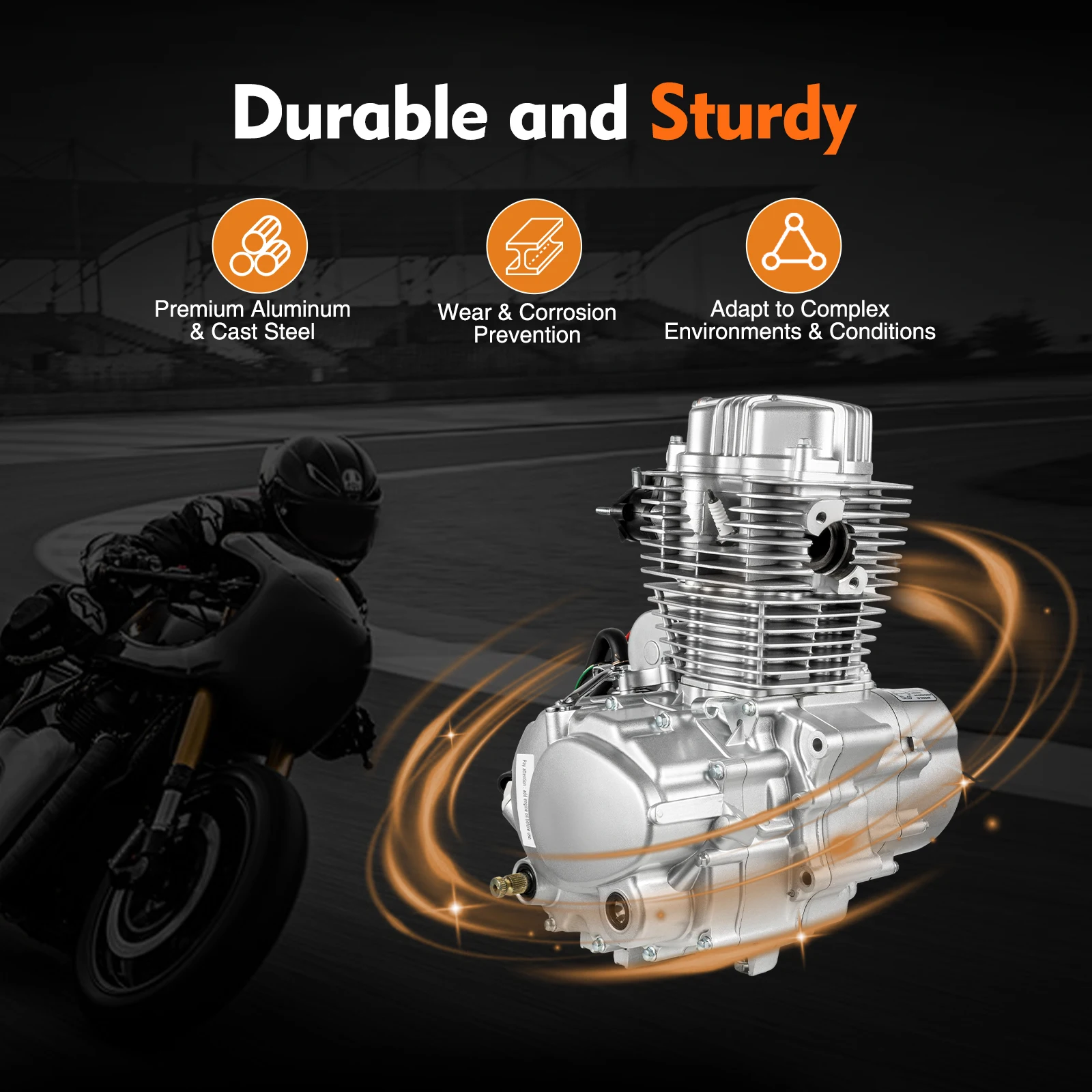 200CC/250CC 14HP 4-stroke ATV Motorcycles Motor Engine Air Cooling 5-speed Manual Clutch Transmission CDI Ignition System