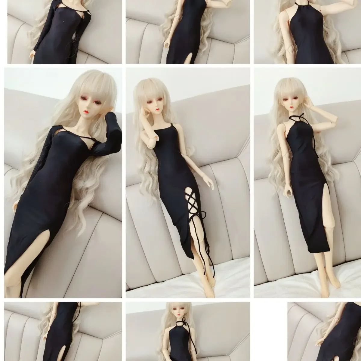 

New 60cm Doll's Clothes for 1/3 Bjd Doll Handmade Black Dress Girl Toys Diy Gift Doll Accessories