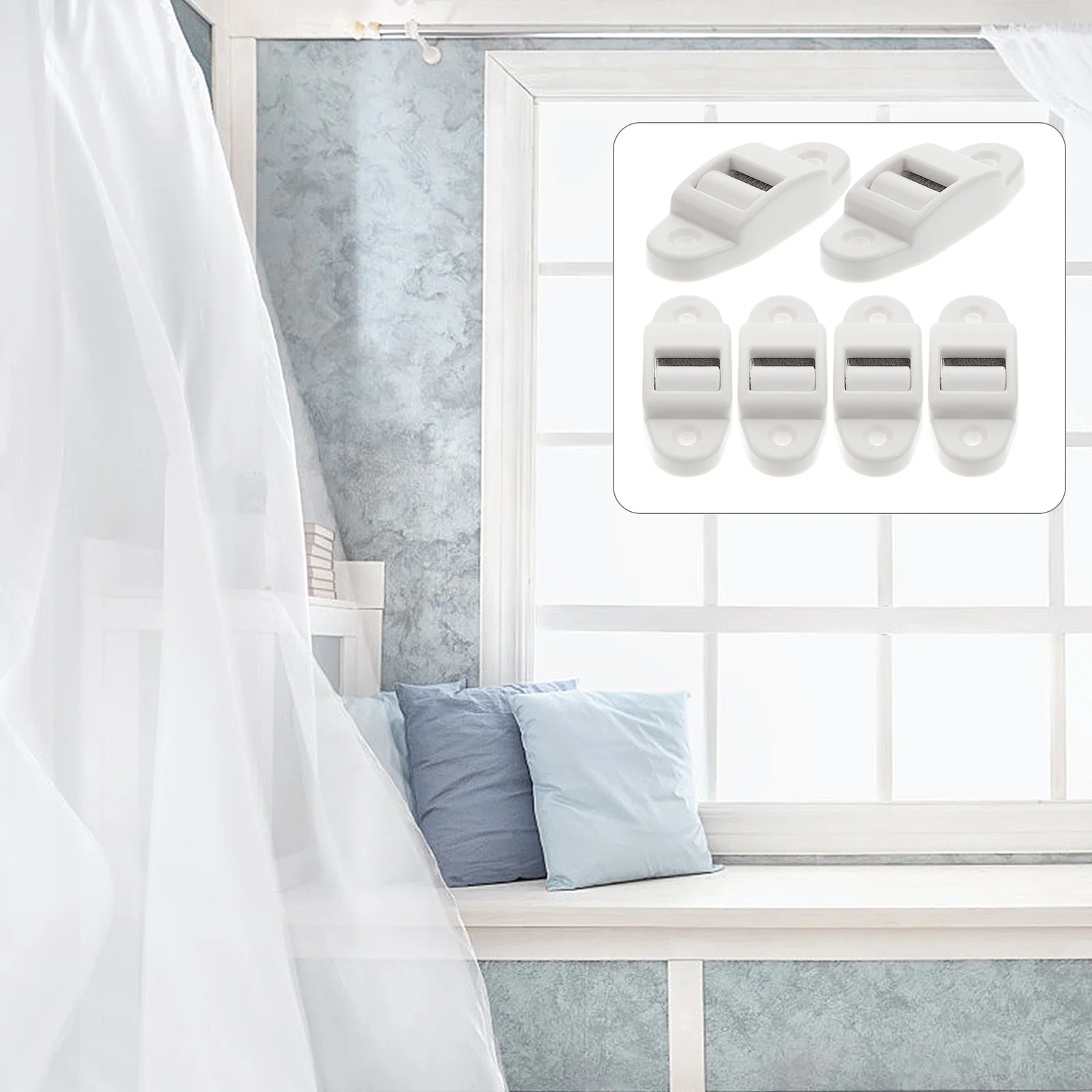 

6pcs 14Mm Plastic Belt Guide Roller For Shutter Curtain Accessories Surface Mounted Replacement Smooth Webbing Lifespan