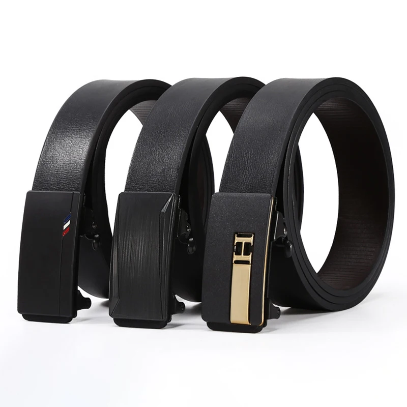 3cm Fashion Men\'s Belt Toothless Automatic Buckle Convenient and Fast Business Casual Belt for Men Wholesale