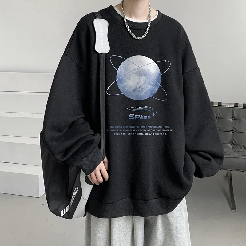 Men's Oversized Hoodie Autumn Space Print Off White Hoodies Oversize for Men 5XL Unisex Funny Casual Wear Hoody Male Sweatshirt